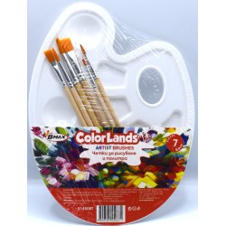 Комплект палитра + четки В-МАХ COLOR LANDS 4 кръгли + 2 плоски Комплект палитра + четки В-МАХ COLOR LANDS 4 кръгли + 2 плоски