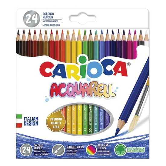 АКВАРЕЛНИ ЦВЕТНИ МОЛИВИ CARIOCA ACQUARELL 24 ЦВЯТА