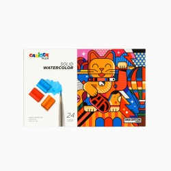 Акварелни бои CARIOCA Plus VAN ORTON Solid твърд акварел 24 цв + четка РР кут.