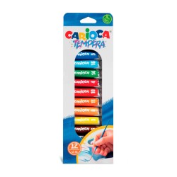 ТЕМПЕРНА БОЯ CARIOCA 12 цвята тубички 12 ml