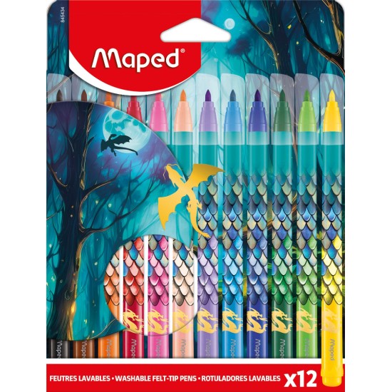 Флумастери MAPED COLORPEPS DRAGON 12 цвята