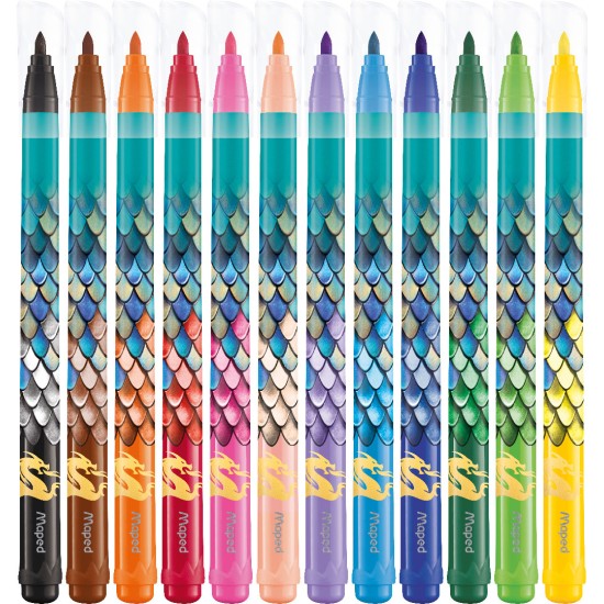 Флумастери MAPED COLORPEPS DRAGON 12 цвята