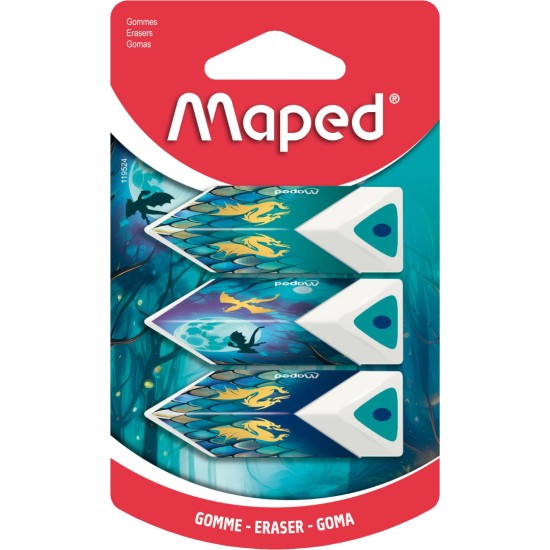 Гуми MAPED ПИРАМИДА DRAGON 3бр.бл.