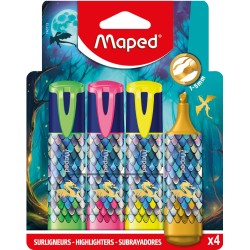 Текст маркери MAPED FLUO PEPS DRAGON 4 цвята блистер