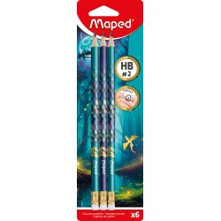 Моливи MAPED DRAGON HB+ ГУМА  6 бр.
