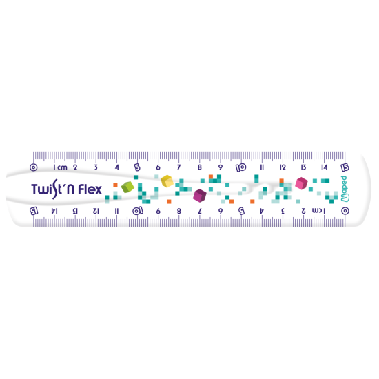 Комплект за чертане Maped 3ч. PIXEL PARTY TWIST N FLEX гъвкав 15см.