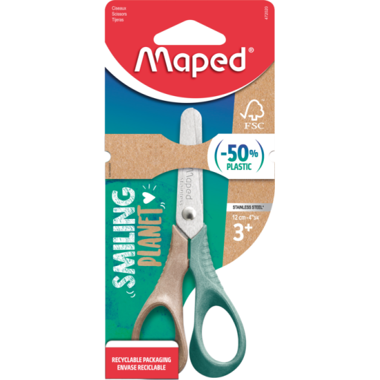 НОЖИЦА МАПЕД SMILING PLANET VIVO 3D FSC 12 см бл.