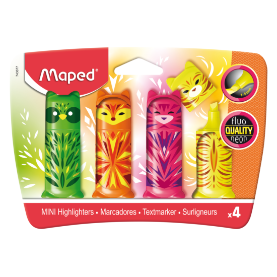 ТЕКСТ МАРКЕРИ MAPED FLUO PEPS MINI FRIENDS 4 ЦВЯТА