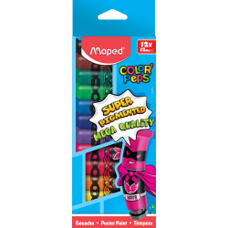 ТЕМПЕРНА БОЯ MAPED 12 ЦВЯТА 12 ml КАРТОНЕНА КУТИЯ