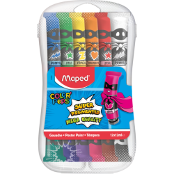 ТЕМПЕРНА БОЯ MAPED 12 ЦВЯТА 12 ml PP КУТИЯ