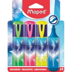 Текст маркери MAPED FLUO PEPS ARCTIC 4 цвята блистер