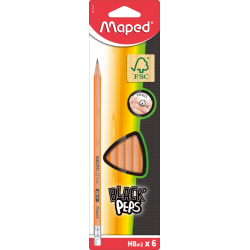ГРАФИТНИ МОЛИВИ BLACK`PEPS HB + ГУМА 6 БРОЯ