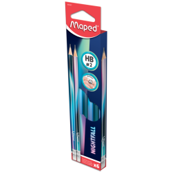 ГРАФИТНИ МОЛИВИ NIGHTFALL TEENS HB + ГУМА 6 БРОЯ