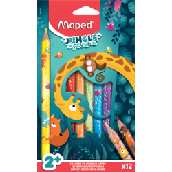 Цветни моливи MAPED COLOR PEPS JUNGLE FEVER JUMBO FSC 12 цвята