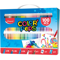 КОМПЛЕКТ ЗА РИСУВАНЕ MAPED COLOR'PEPS 100 части куфарче