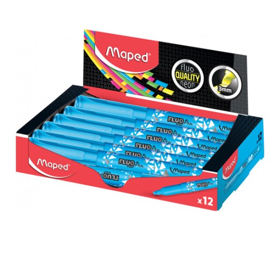 ТЕКСТ МАРКЕРИ MAPED FLUO FINE PEPS СИН 12 БРОЯ КУТИЯ