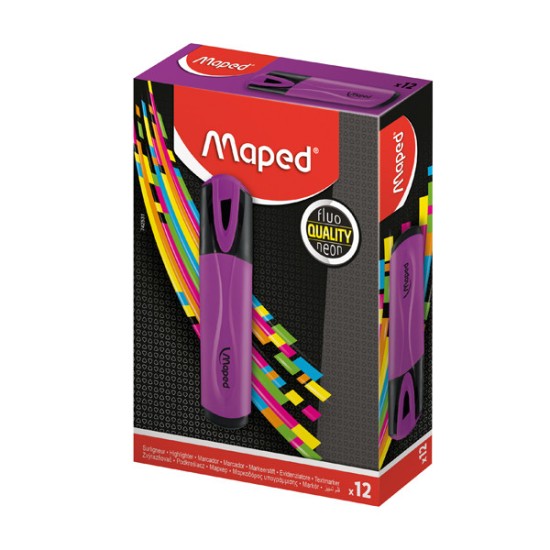 ТЕКСТ МАРКЕРИ MAPED FLUO PEPS ЛИЛАВ 12 БРОЯ КУТИЯ