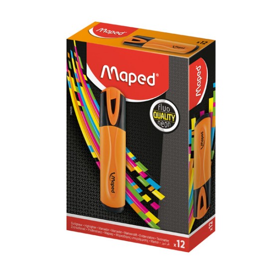 ТЕКСТ МАРКЕРИ MAPED FLUO PEPS ОРАНЖЕВ 12 БРОЯ КУТИЯ