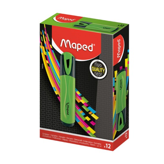ТЕКСТ МАРКЕРИ MAPED FLUO PEPS ЗЕЛЕН 12 БРОЯ КУТИЯ